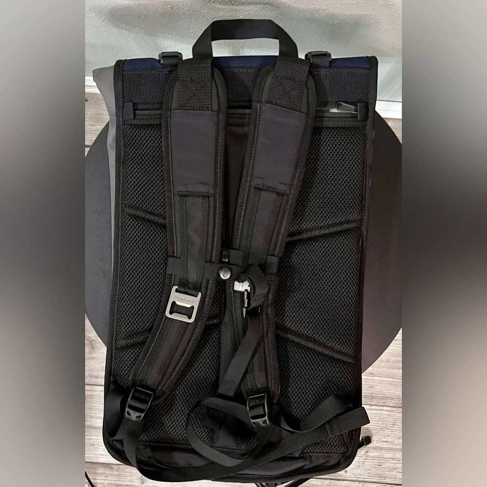 NEW Timbuk2 Custom Prospect Roll Top Laptop Work Backpack Black Gray Blue School